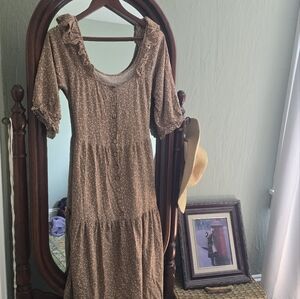 SOLD Little Cottonwood Brown Floral Linen Aspen size Medium